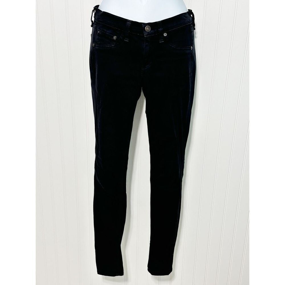 Rag &‎ Bone Legging Jeans Women's Skinny Denim Pants Black Dark Wash Size 25
